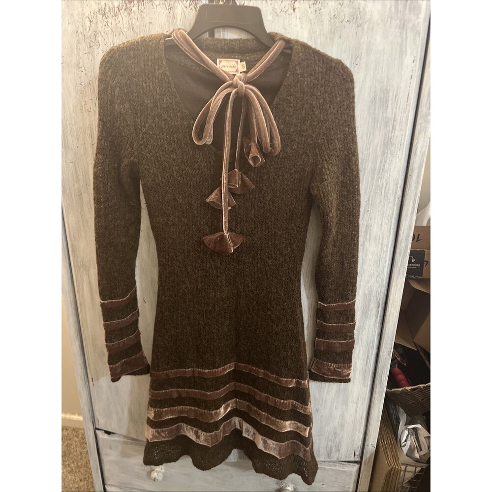 Pura Vida Long Sleeve Dress Sm Boho Vintage Cottage Core